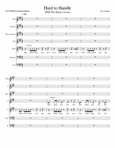 Hard To Handle Satb A Cappella Sheet Music