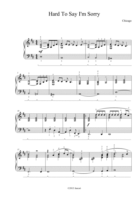 Hard To Say I M Sorry Sheet Music