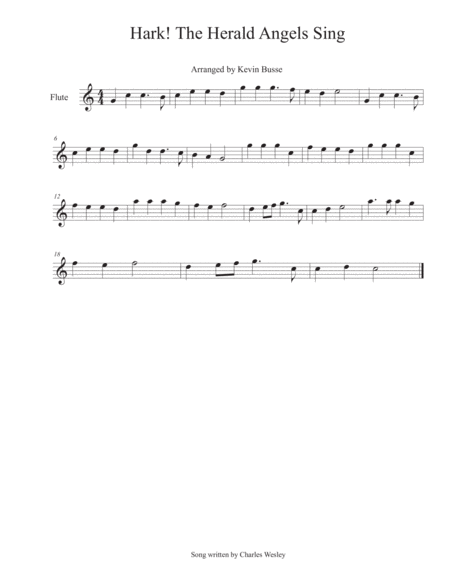 Hark The Herald Angels Sing Flute Sheet Music