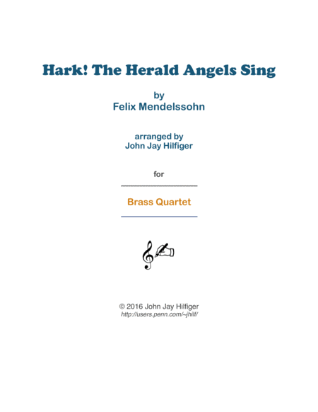 Free Sheet Music Hark The Herald Angels Sing For Brass Quartet