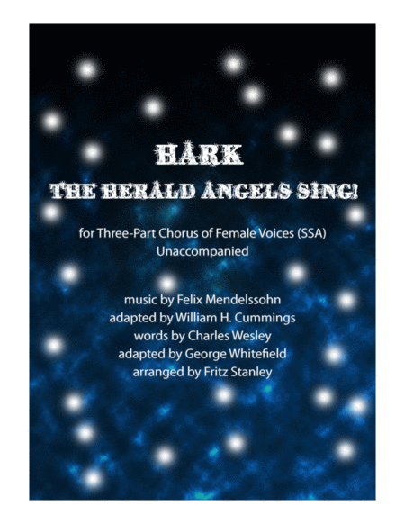 Free Sheet Music Hark The Herald Angels Sing Ssa A Cappella