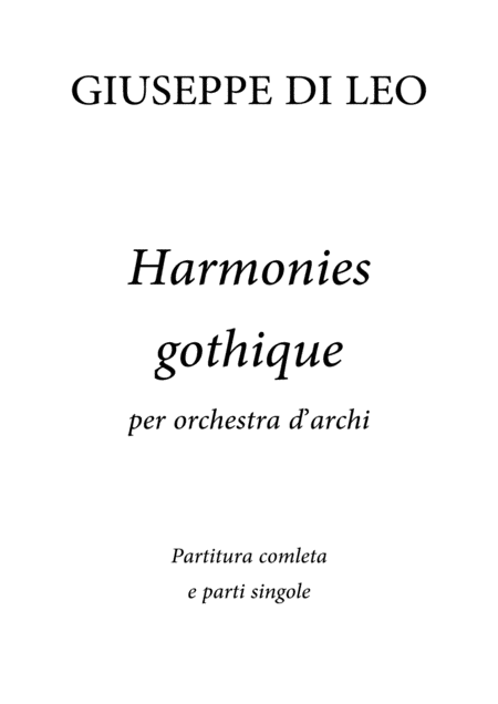 Free Sheet Music Harmonies Gothique
