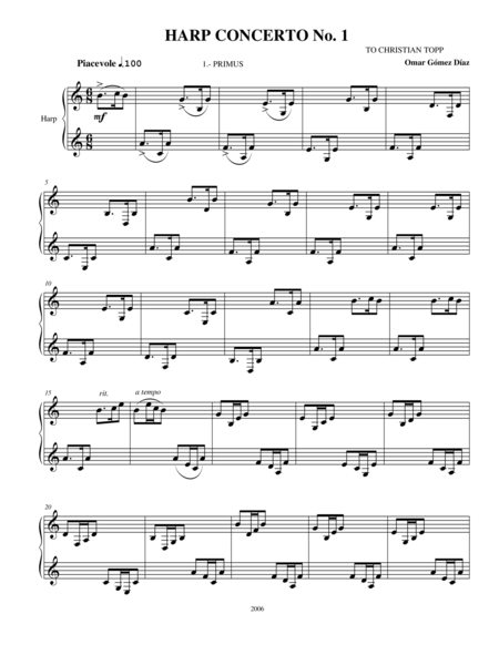 Free Sheet Music Harp Concerto