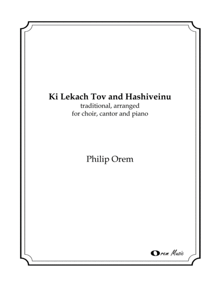 Free Sheet Music Hashiveinu