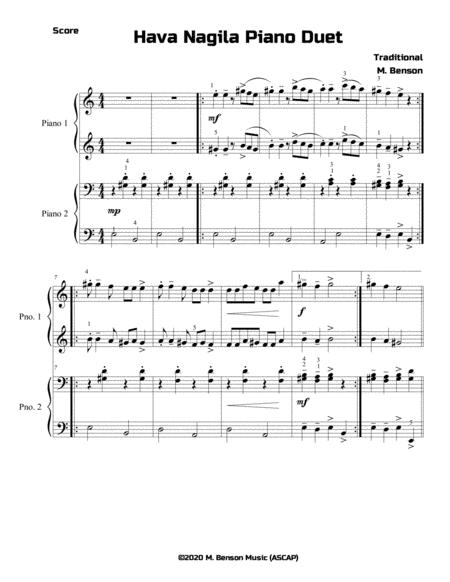 Free Sheet Music Hava Nagila Piano Duet