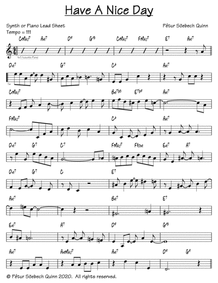 Have A Nice Day Sheet Music