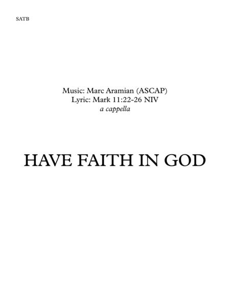 Free Sheet Music Have Faith In God