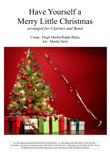 Free Sheet Music Have Yourself A Merry Little Christmas Arranged For Clarinet In Bb And Band