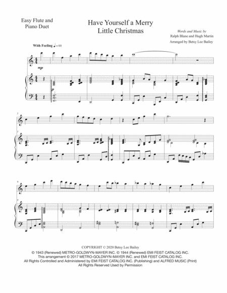 Free Sheet Music Have Yourself A Merry Little Christmas Easy Flute Solo