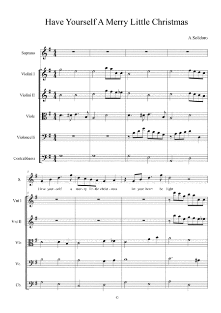 Free Sheet Music Have Yourself A Merry Little Christmas For Strings And Voice