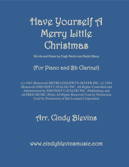 Have Yourself A Merry Little Christmas From Meet Me In St Louis Arranged For Piano And Bb Clarinet Sheet Music