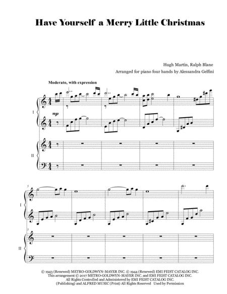 Free Sheet Music Have Yourself A Merry Little Christmas Piano Four Hands