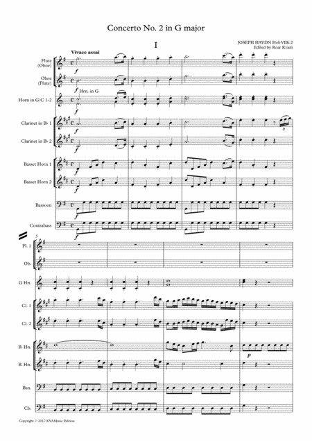 Haydn Concerto No 2 In G Major Classical Wind Ensemble Sheet Music