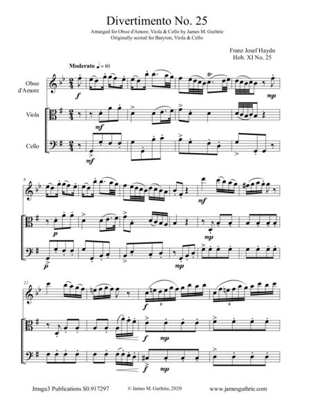 Free Sheet Music Haydn Divertimento No 25 For Oboe D Amore Viola Cello