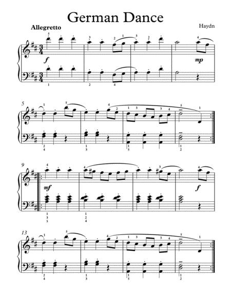 Haydn German Dance In D Major Complete Version Sheet Music