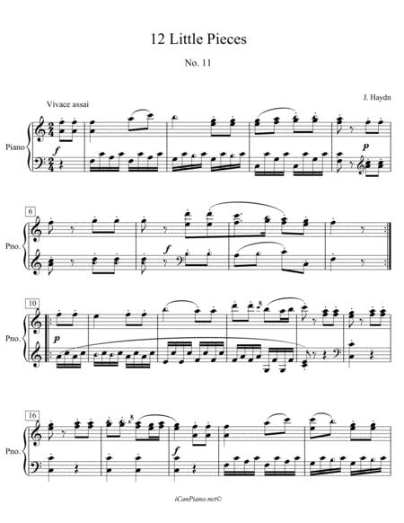 Free Sheet Music Haydn Little Piece No 11 Icanpiano Style