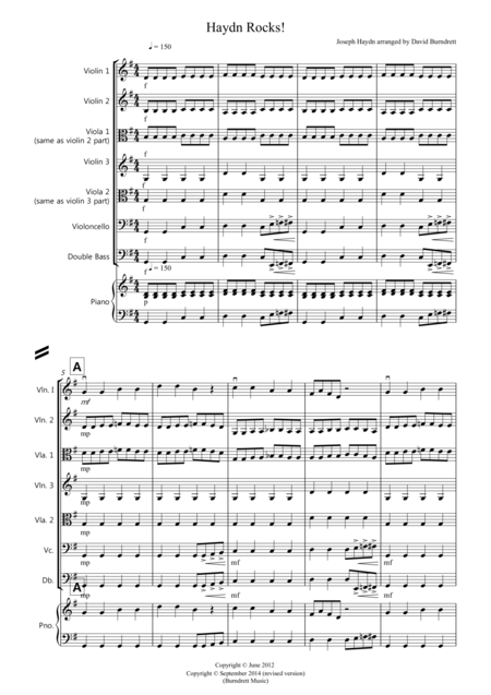 Free Sheet Music Haydn Rocks For String Orchestra