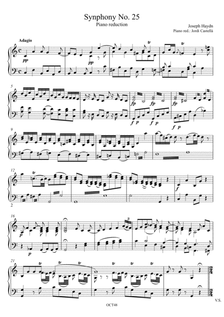 Free Sheet Music Haydn Symphony No 25