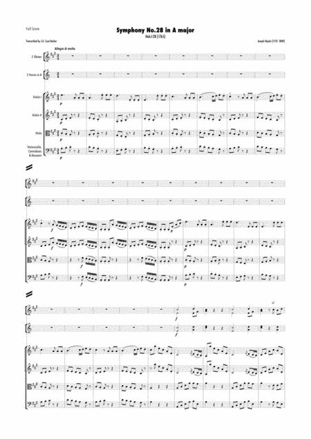 Haydn Symphony No 28 In A Major Hob I 28 Sheet Music