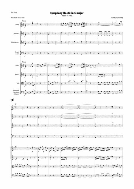 Free Sheet Music Haydn Symphony No 33 In C Major Hob I 33