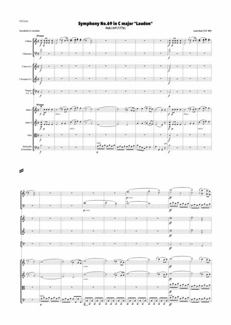 Free Sheet Music Haydn Symphony No 69 In C Major Hob I 69 Laudon