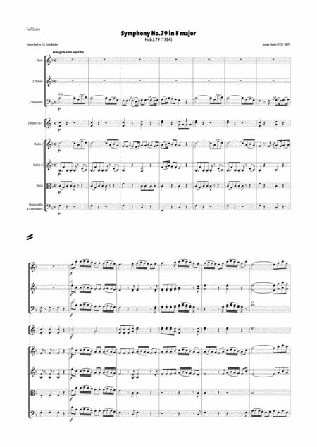 Haydn Symphony No 79 In F Major Hob I 79 Sheet Music