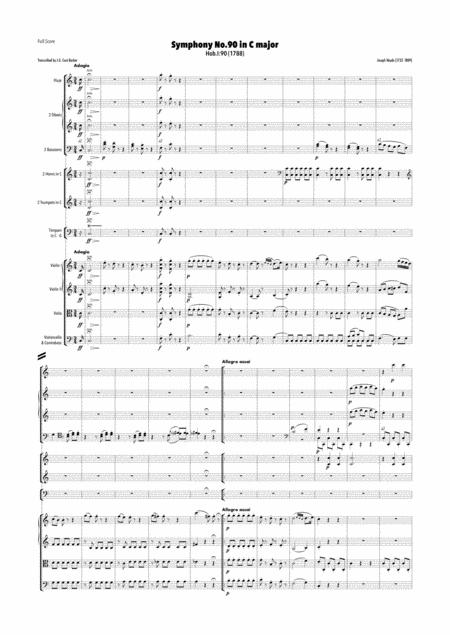 Free Sheet Music Haydn Symphony No 90 In C Major Hob I 90