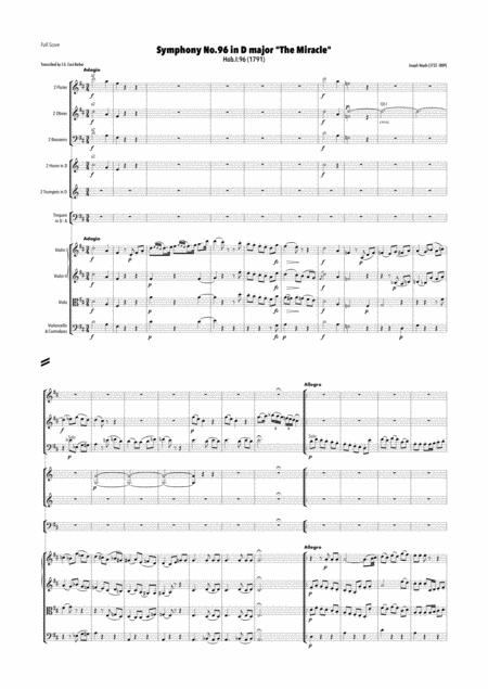 Free Sheet Music Haydn Symphony No 96 In D Major Hob I 96 The Miracle