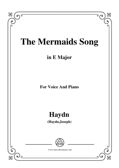 Haydn The Mermaids Song In E Major For Voice And Piano Sheet Music