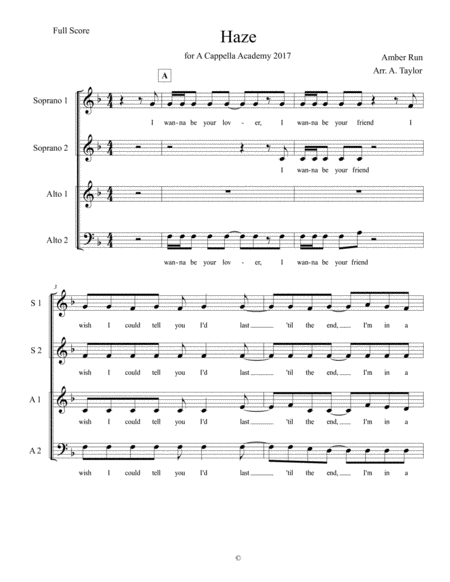 Free Sheet Music Haze