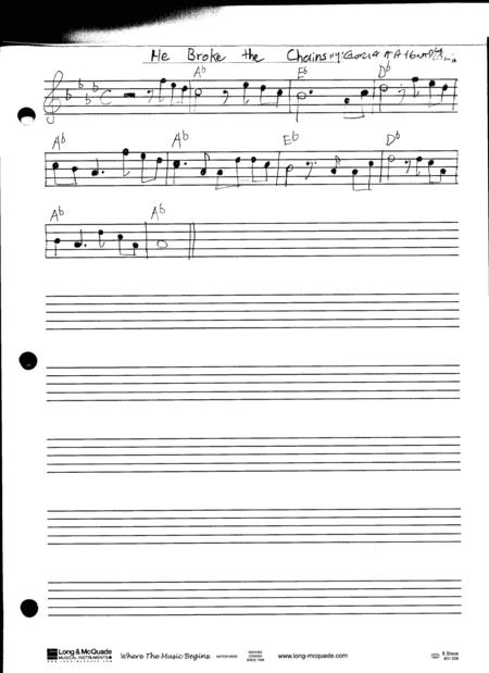 Free Sheet Music He Broke The Chains