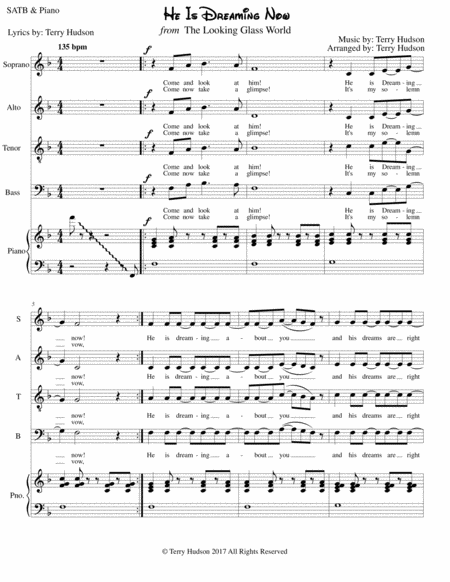 He Is Dreaming Now Sheet Music