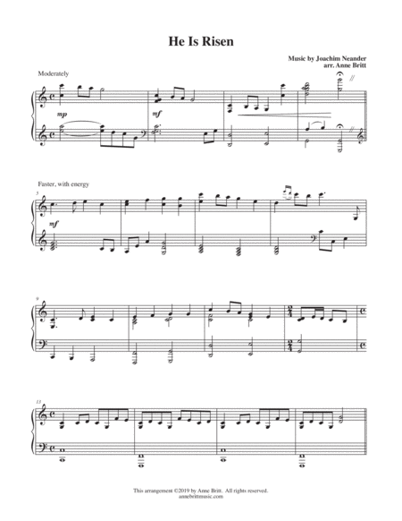 He Is Risen Piano Solo Sheet Music