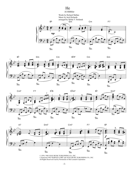 Free Sheet Music He Piano Solo