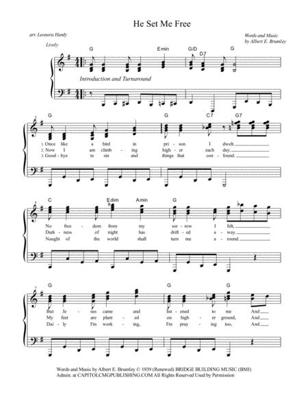 Free Sheet Music He Set Me Free With A Touch Of Boogie