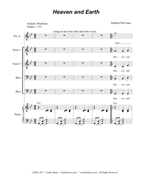 Heaven And Earth Sheet Music