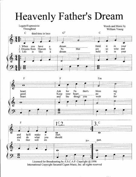 Heavenly Fathers Dream Sheet Music