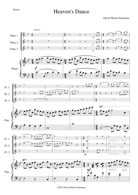 Free Sheet Music Heavens Dance For Three Flutes And Piano