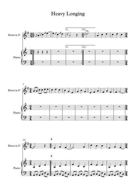 Heavy Longing Sheet Music