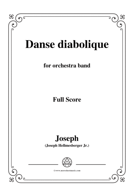 Hellmesberger Jr Danse Diabolique For Orchestra Band Sheet Music