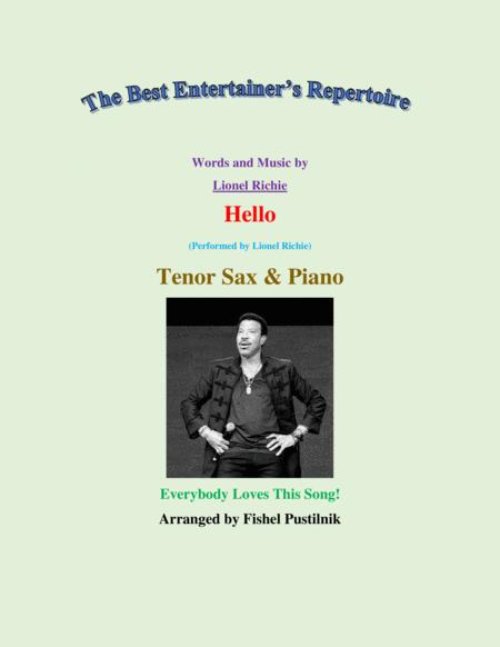 Hello For Tenor Sax And Piano Jazz Pop Version Video Sheet Music