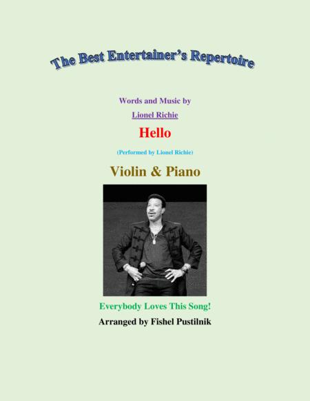 Hello For Violin And Piano Jazz Pop Version Video Sheet Music