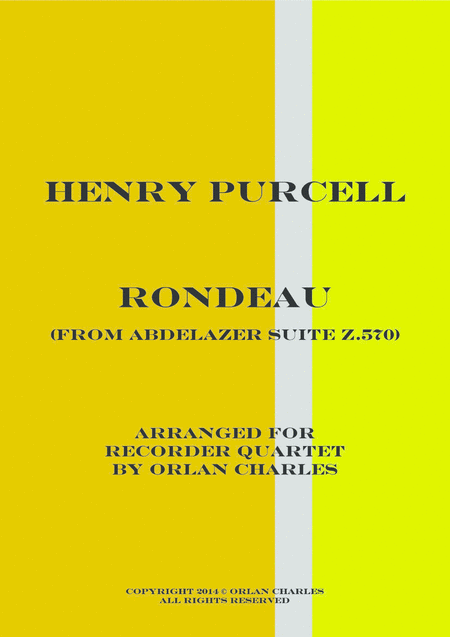 Henry Purcell Rondeau From Abdelazer Suite Sheet Music