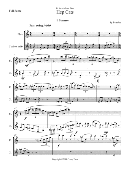 Hep Cats For Flute And Clarinet Sheet Music