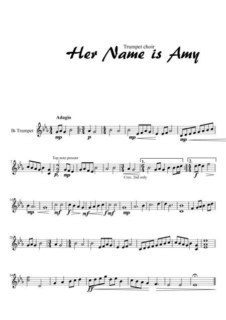 Her Name Is Amy Trumpet Choir Part 1 Sheet Music