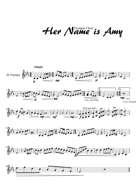 Free Sheet Music Her Name Is Amy Trumpet Choir Part 3