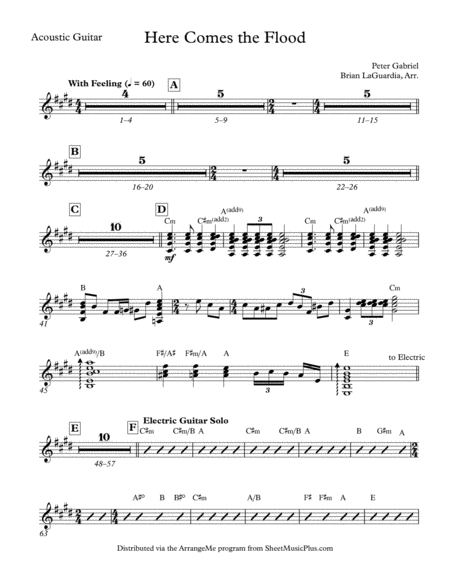 Free Sheet Music Here Comes The Flood