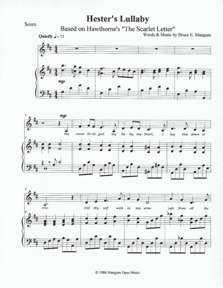 Hesters Lullaby Sheet Music