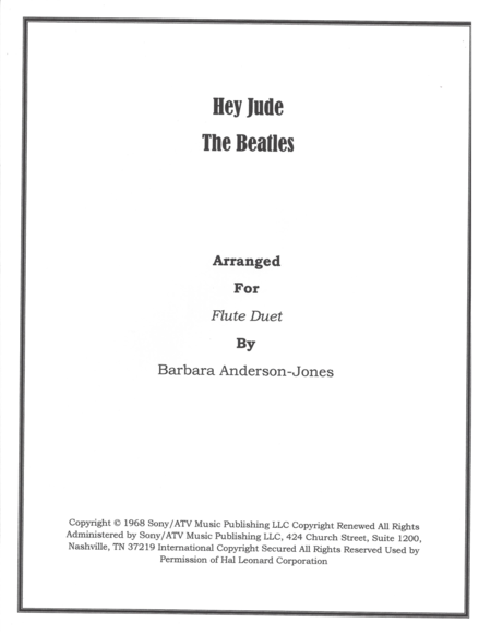 Hey Jude Flute Duet Sheet Music