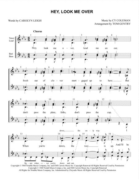 Free Sheet Music Hey Look Me Over